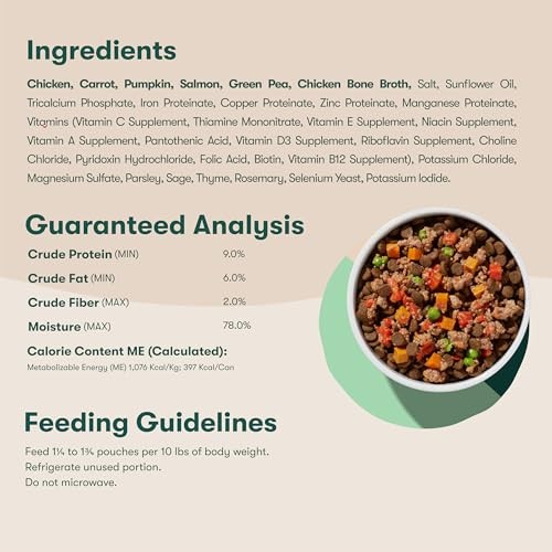 Jinx Wet Dog Food Topper, Mix with Dry Dog Food, Made with Real Salmon & Chicken, Bone Broth, No Fillers, for All Lifestages, 9oz, 1 Pack thumbnail