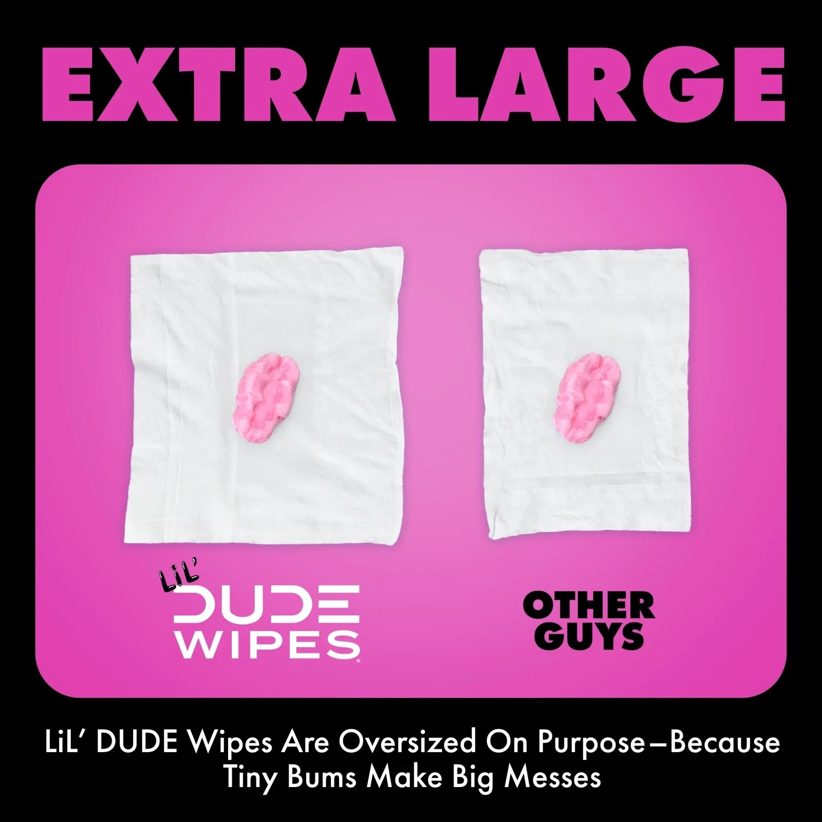 Lil' Dude Wipes Bubble Bum Flushable Wet Wipe for Kids Bubble Gum Scent 42 Count thumbnail