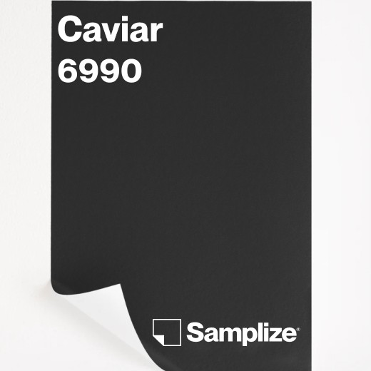 Sherwin-Williams Large Peel-and-Stick Paint Sample - Caviar (6990) - Dark Neutral Black - Adhesive Backing, 15 X 18 in