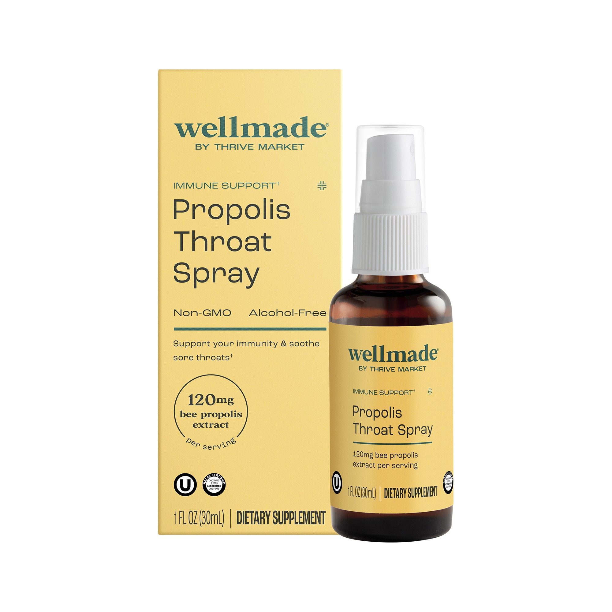 Wellmade Immune Support Propolis Throat Spray 1 Fl Oz Bottle