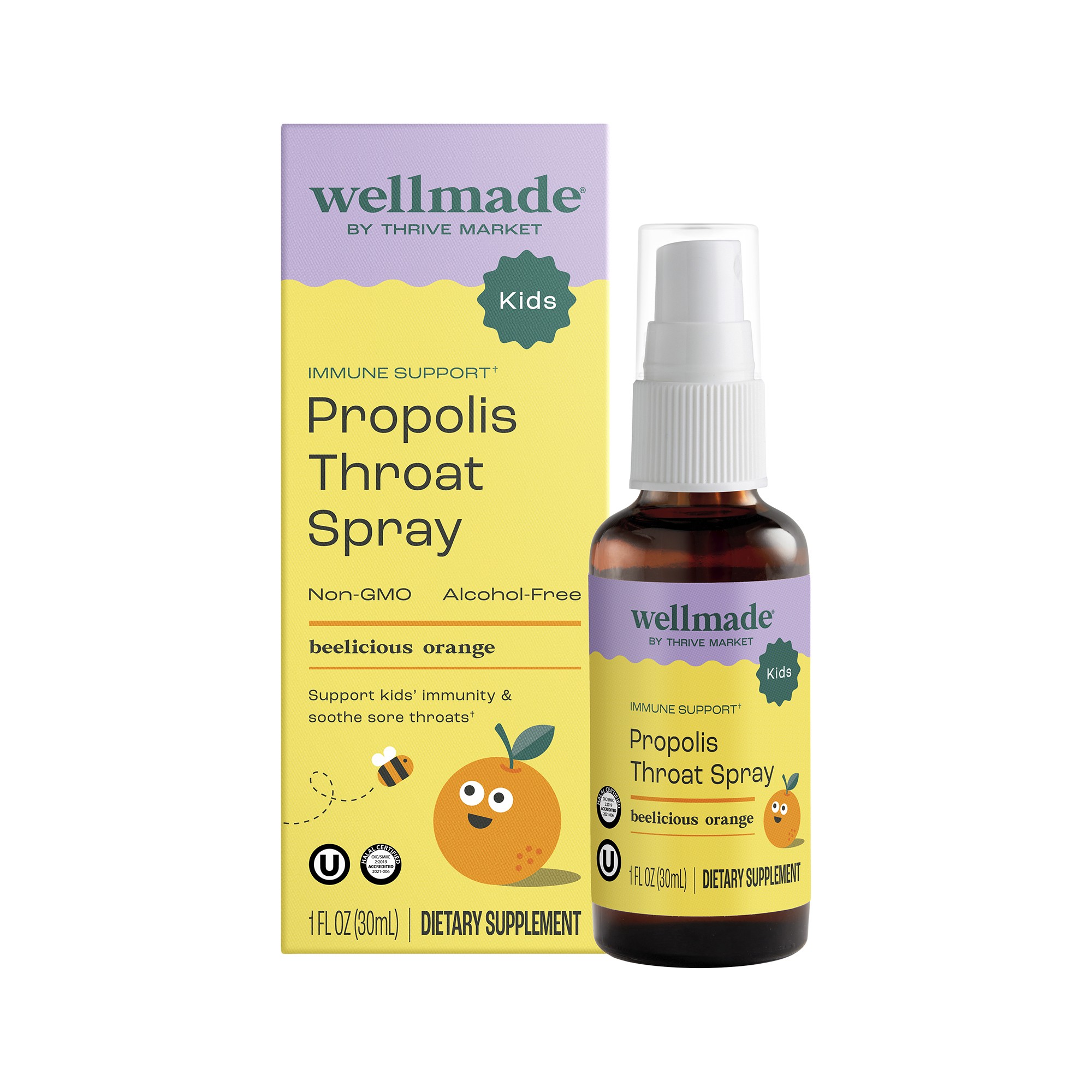Wellmade Kids Immune Support Propolis Throat Spray 1 Fl Oz Bottle