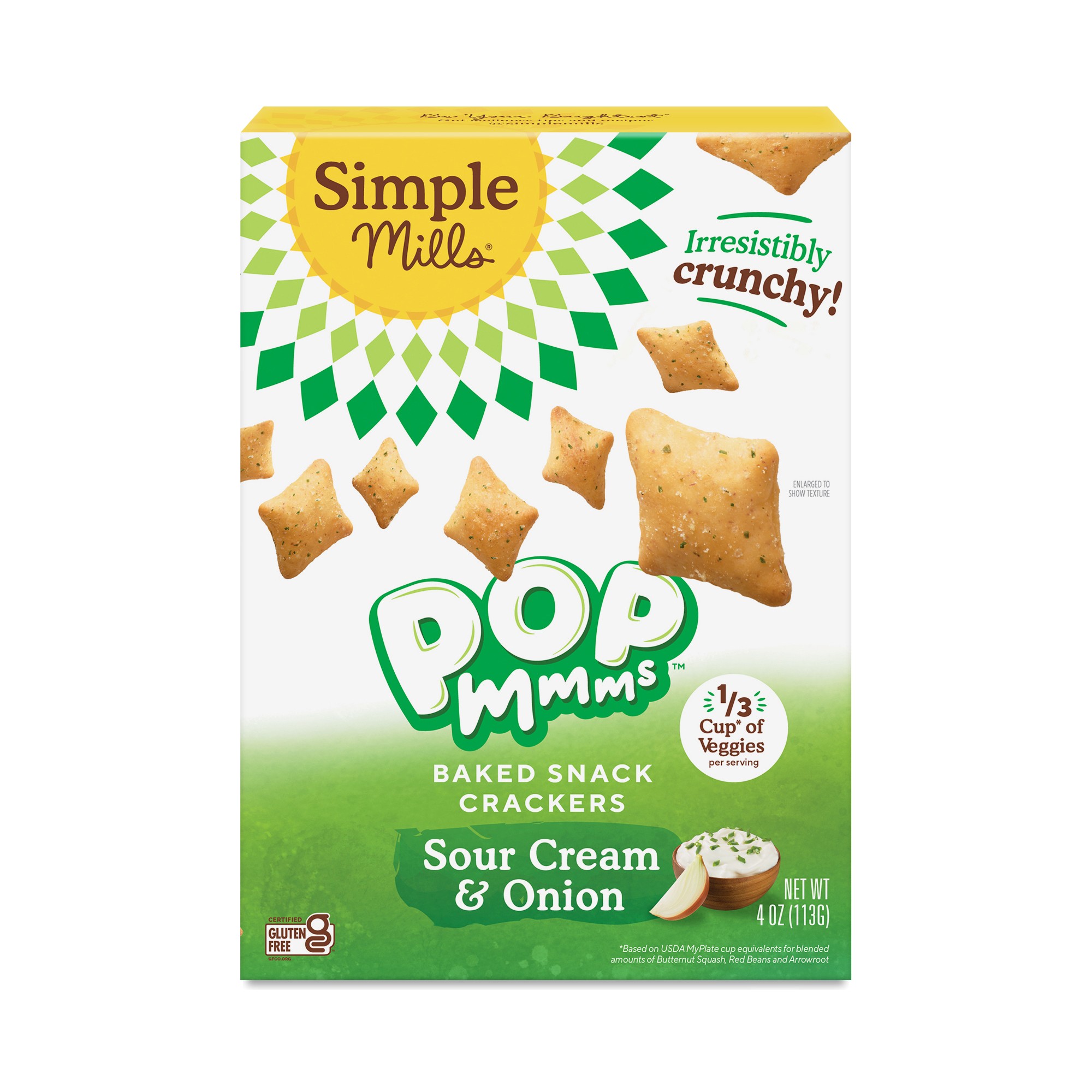 Simple Mills Crackers Pop Mmms Sour Cream & Onion - 4oz