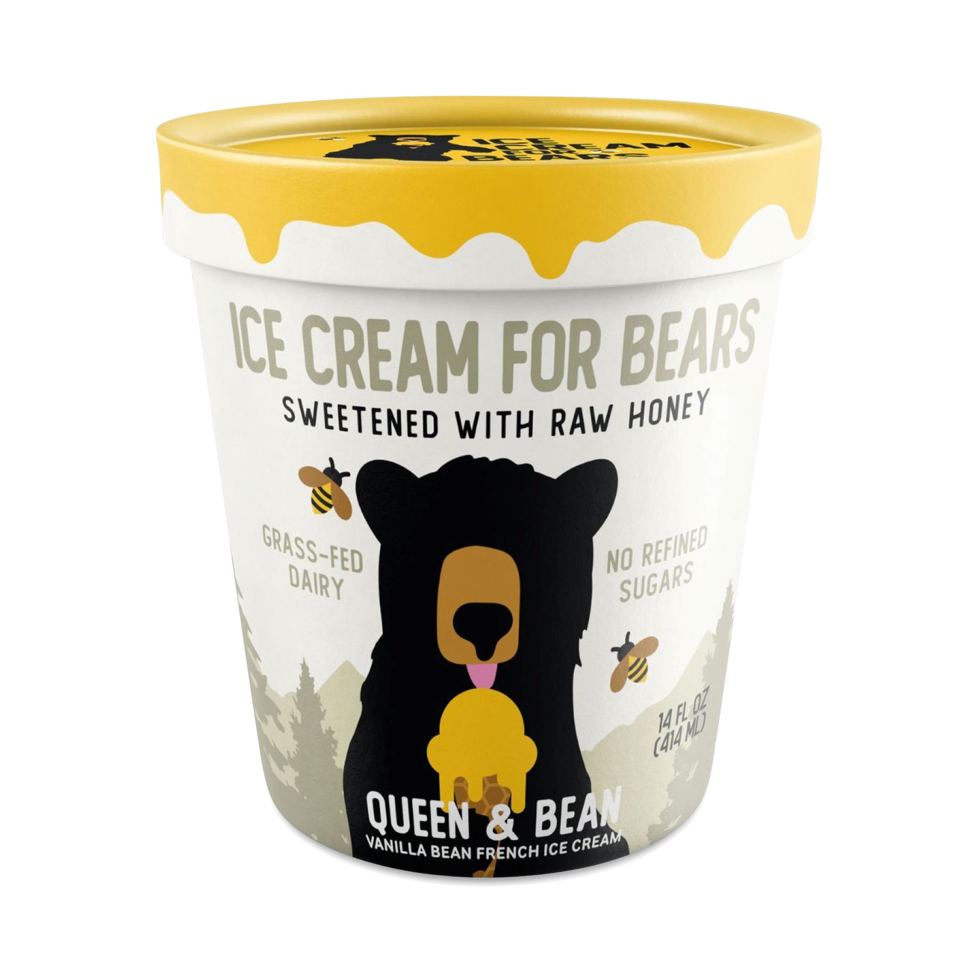 Ice Cream for Bears French Ice Cream, Queen & Bean 14 Fl Oz Tub