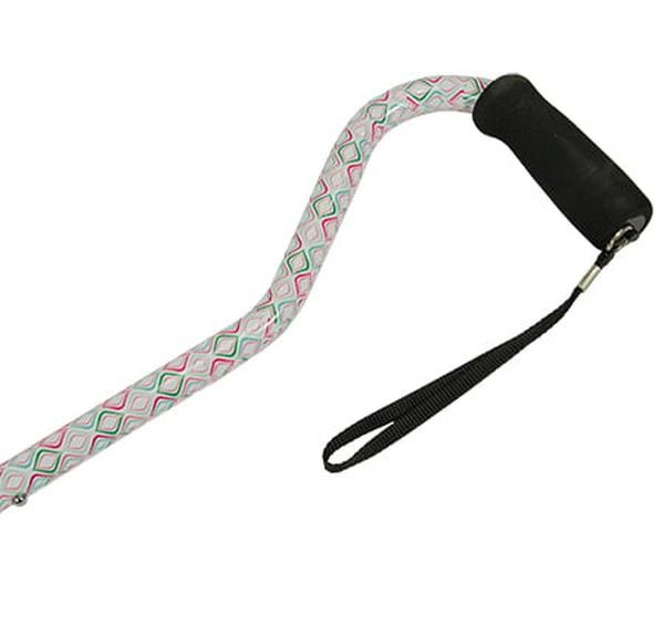 Hermell MP-21320 Offset Adjustable Aluminum Cane with Foam Grip Handle, Holiday Candy