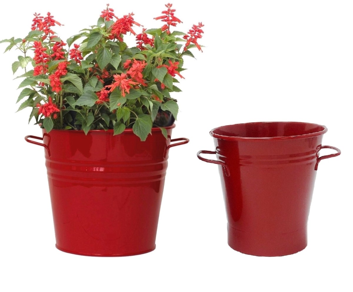 6051-8135E XR S/2 Enameled Galvanized Planter Set for 6.5' and 8' Plants