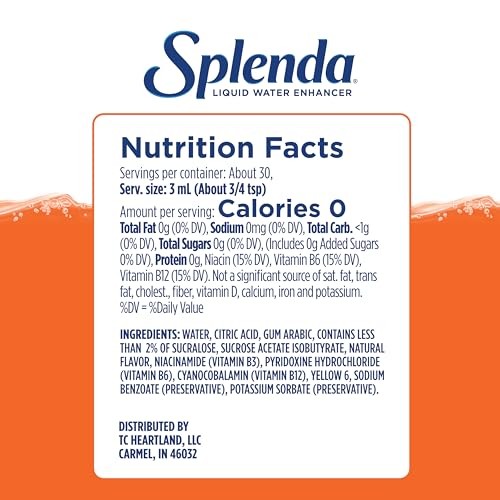 SPLENDA Liquid Water Enhancer Drops, Sugar Free, Zero Calorie, Natural Flavor, Concentrated Drink Mix, 3.11 Fl Oz Each Bottle (Variety, 3 Pack) thumbnail