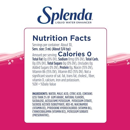 SPLENDA Liquid Water Enhancer Drops, Sugar Free, Zero Calorie, Natural Flavor, Concentrated Drink Mix, 3.11 Fl Oz Each Bottle (Variety, 3 Pack) thumbnail