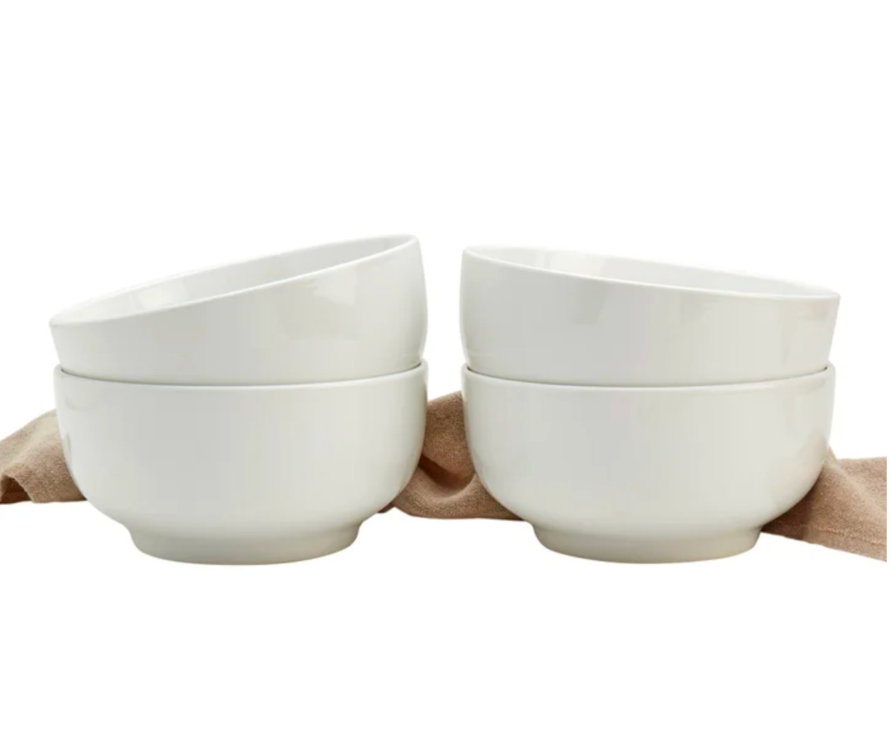 ?Denmark 4-piece White All Purpose Durable Vitrified Porcelain Bowls Ramen, Salad