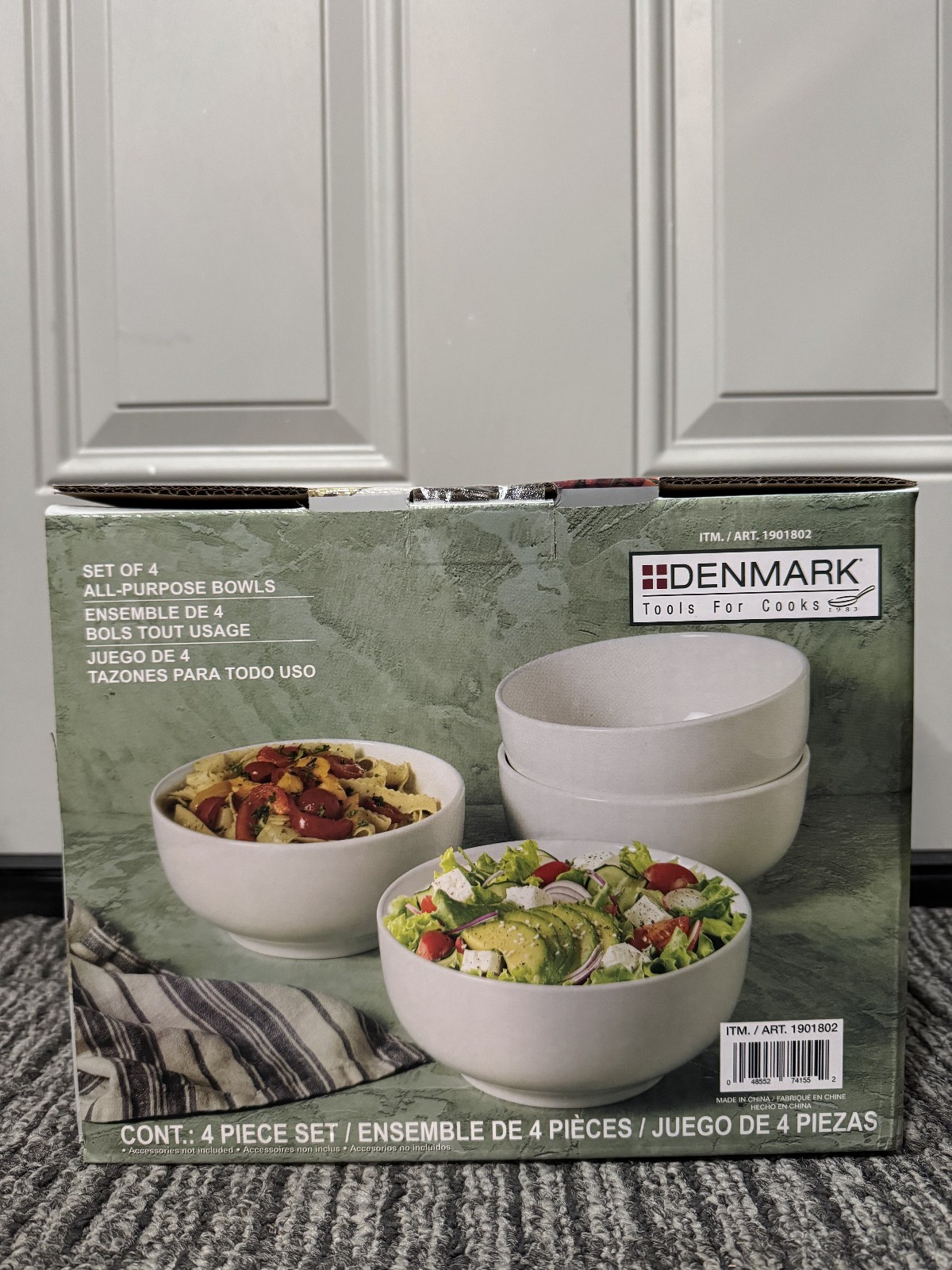 ?Denmark 4-piece White All Purpose Durable Vitrified Porcelain Bowls Ramen, Salad