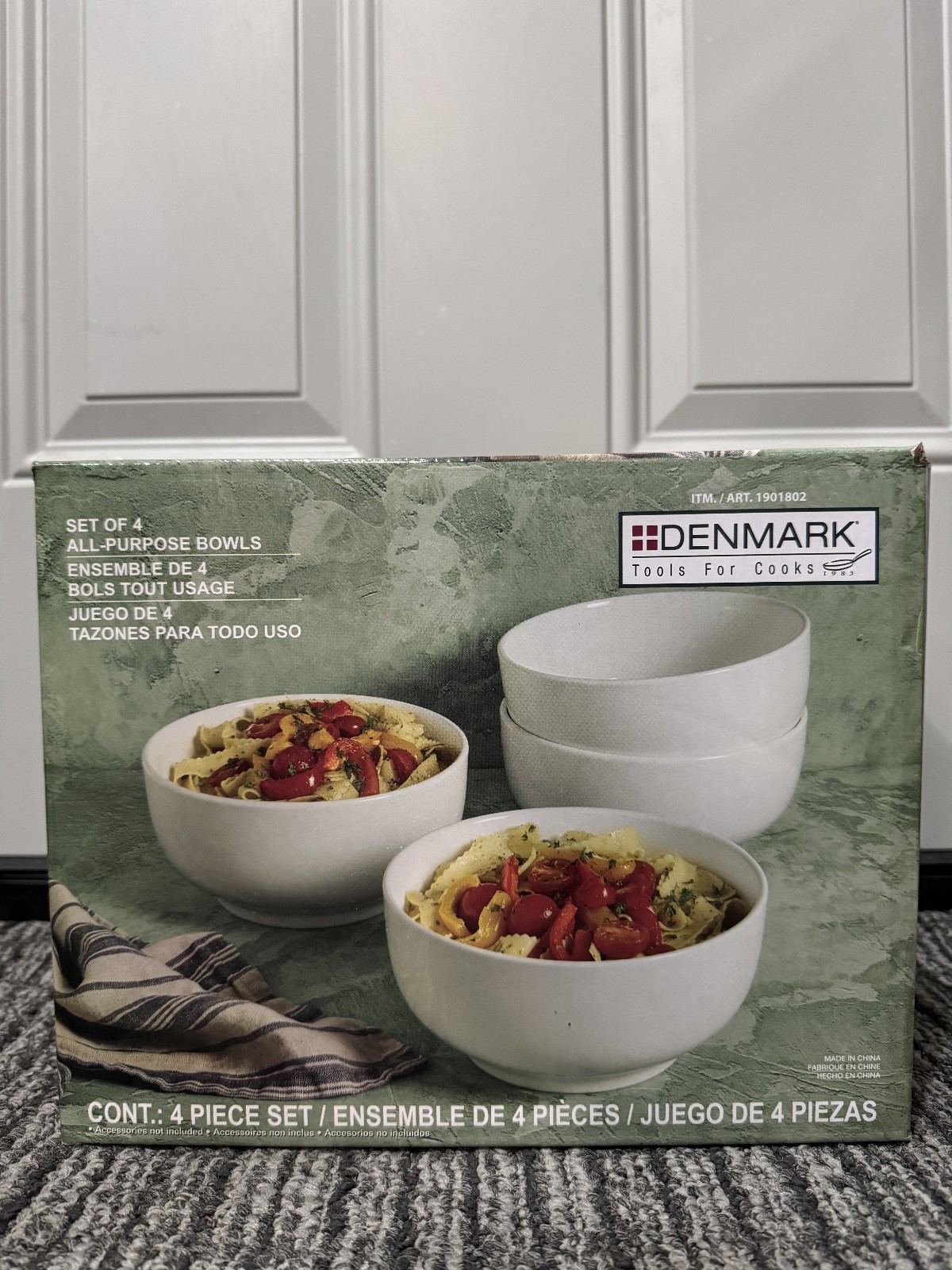 ?Denmark 4-piece White All Purpose Durable Vitrified Porcelain Bowls Ramen, Salad