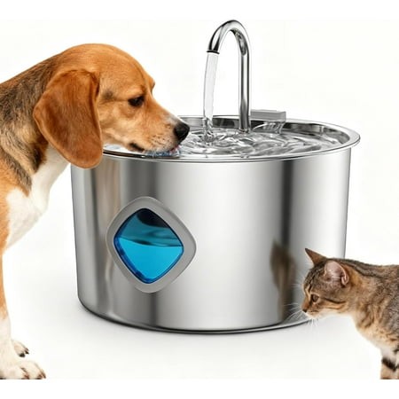 3.2L Stainless Steel Dog Water Fountain Bowl - Multi-Layer Water Path  Smooth Flow  Quiet Operation for Dogs & Cats