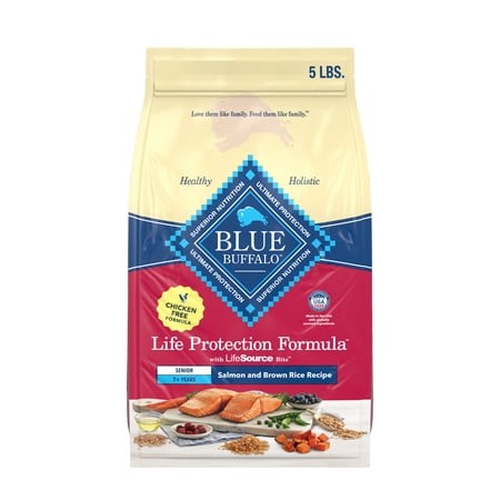 Blue Buffalo Life Protection Formula Senior 7+ Dry Dog Food Salmon & Brown Rice  5 Lb. Bag