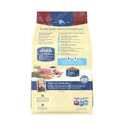 Blue Buffalo Life Protection Formula with LifeSource Bits, Senior 7+ Dry Dog Food, Beef and Brown Rice Recipe, Natural Food for Dogs, 5 Lb. Bag thumbnail