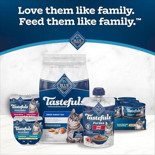 Blue Buffalo Tastefuls Purées Natural Cat Food Complement with 5 Ingredients, Chicken, Tuna, Beef, 3-oz Resealable Pouches, 12-ct Variety Pack thumbnail