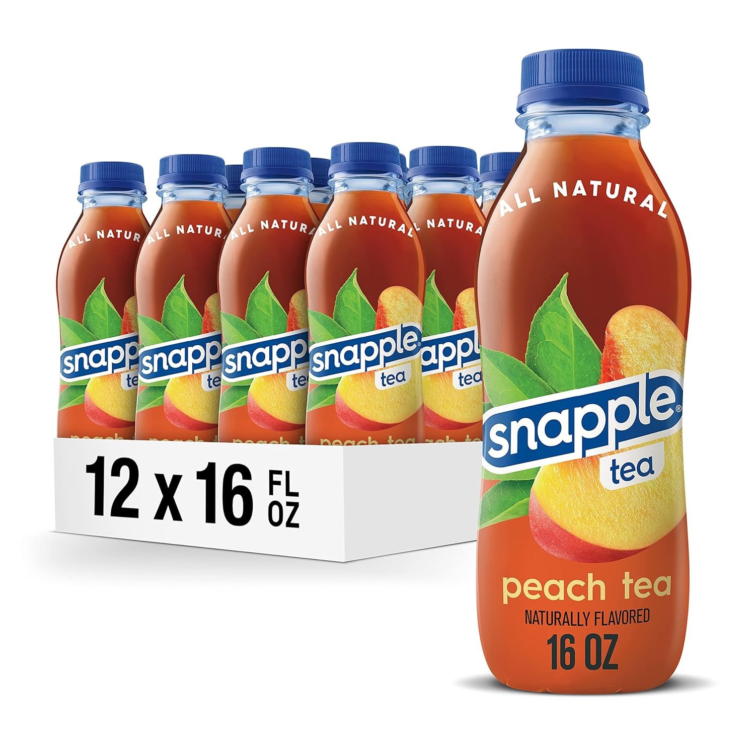 Zero Sugar Peach Tea, 16 Fl Oz Recycled Plastic Bottle (Pack of 12)