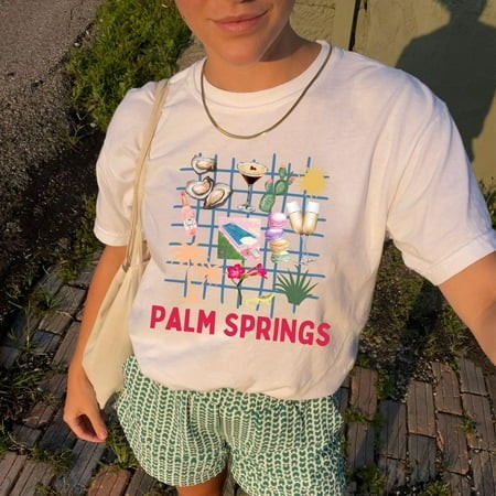 DOPASHIRT Palm Springs Graphic Tee  California Shirt  Trendy Summer Collage Tee  Bachelorette Party Group Shirts  Rose Wine Shirt Unisex S-5XL Hot Tre