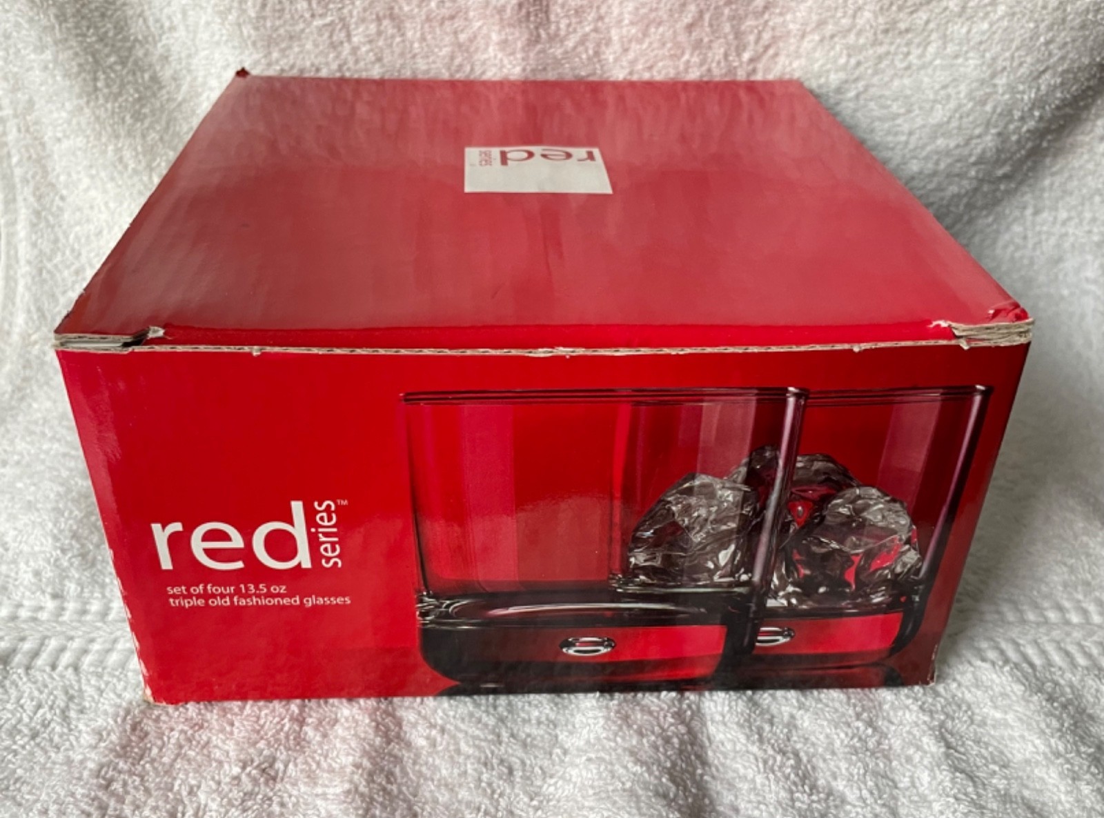 2 Red Series 13.5 Oz 8 16.9 Triple Old Fashioned Glasses Heavy Bubble Base ‼️ 10 total‼️
