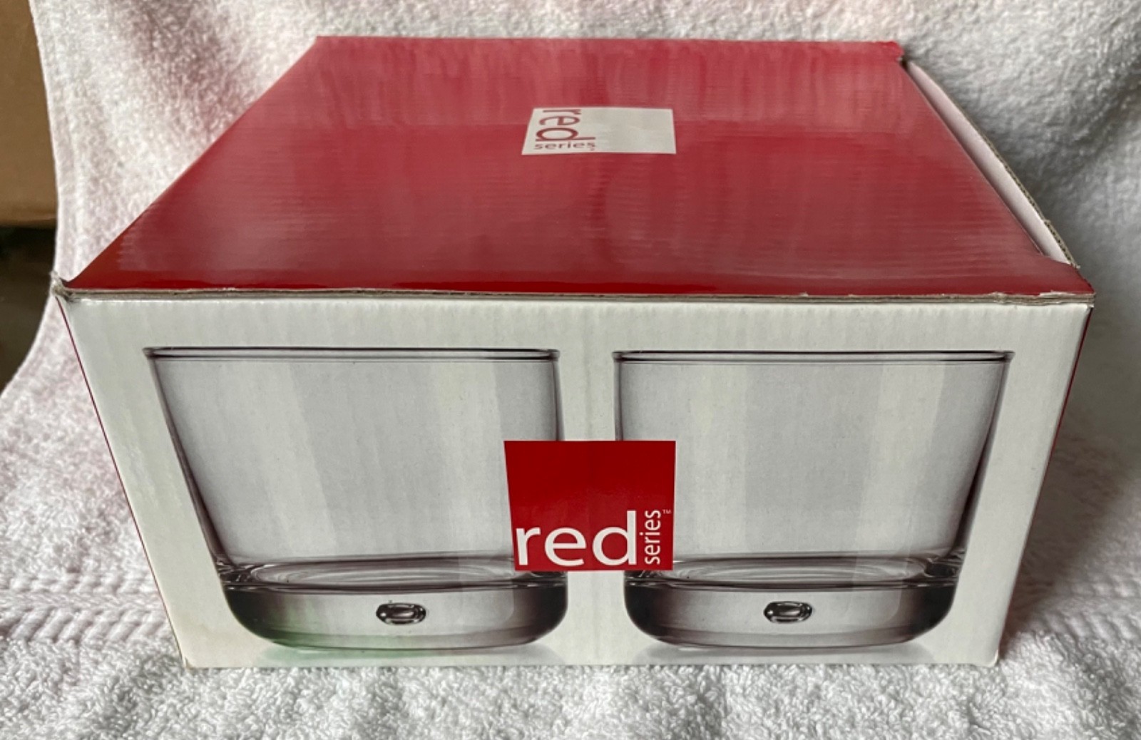 2 Red Series 13.5 Oz 8 16.9 Triple Old Fashioned Glasses Heavy Bubble Base ‼️ 10 total‼️