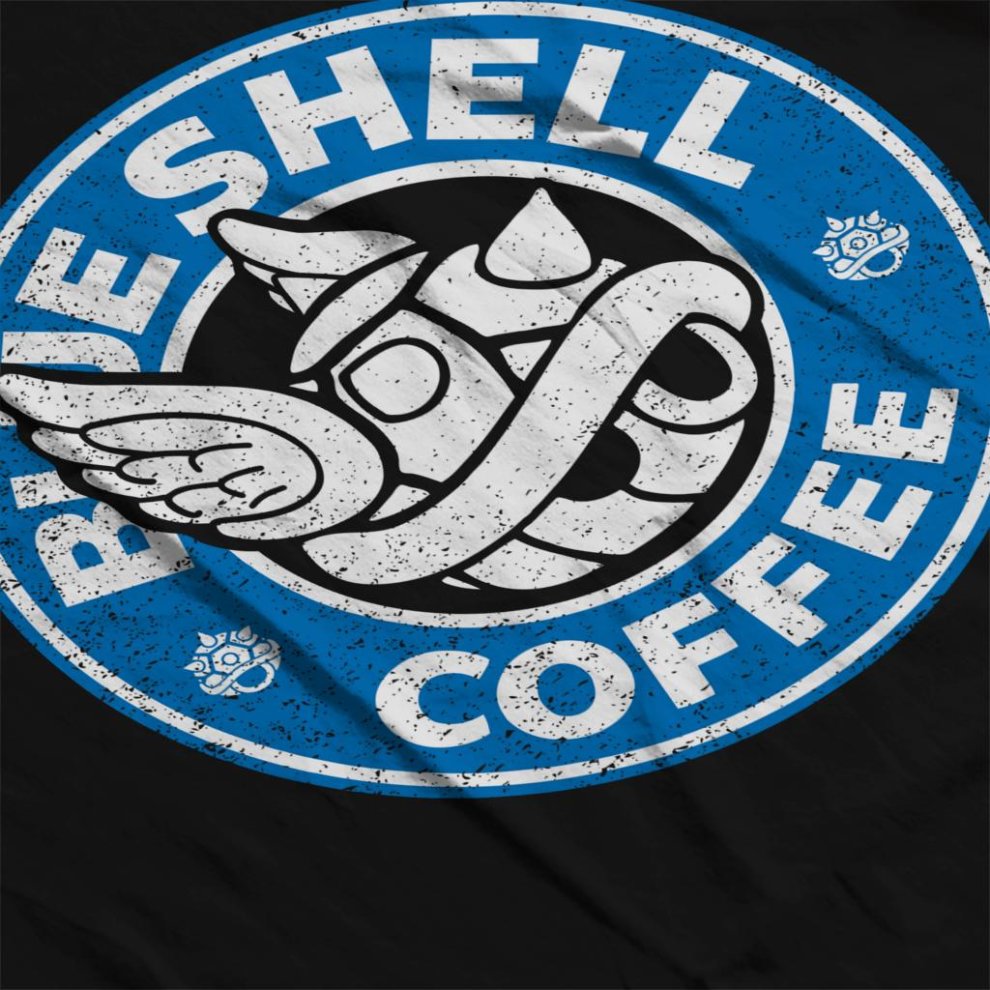 (X-Large (12-13 Yrs), Black) Blue Shell Coffee Starbucks Logo Parody Kid's Hooded Sweatshirt thumbnail
