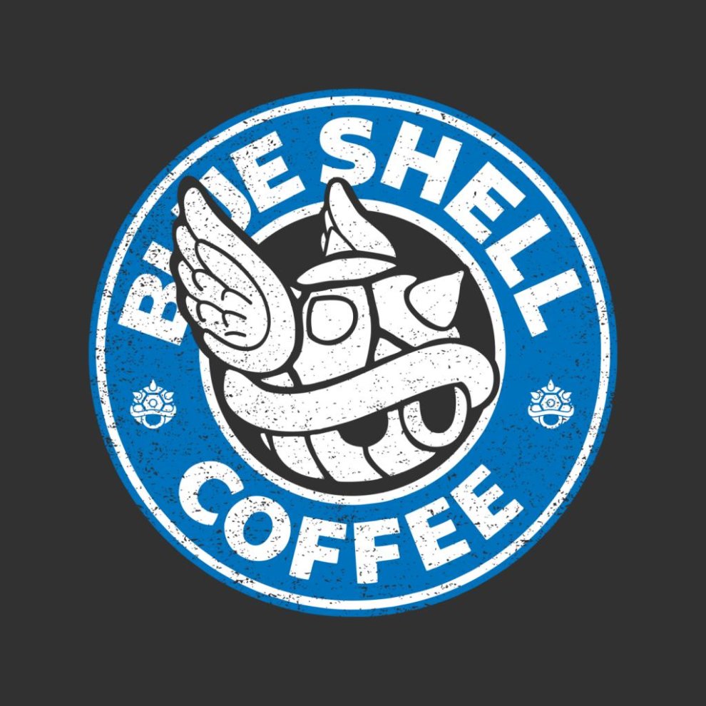 (X-Large (12-13 Yrs), Charcoal) Blue Shell Coffee Starbucks Logo Parody Kid's Sweatshirt thumbnail