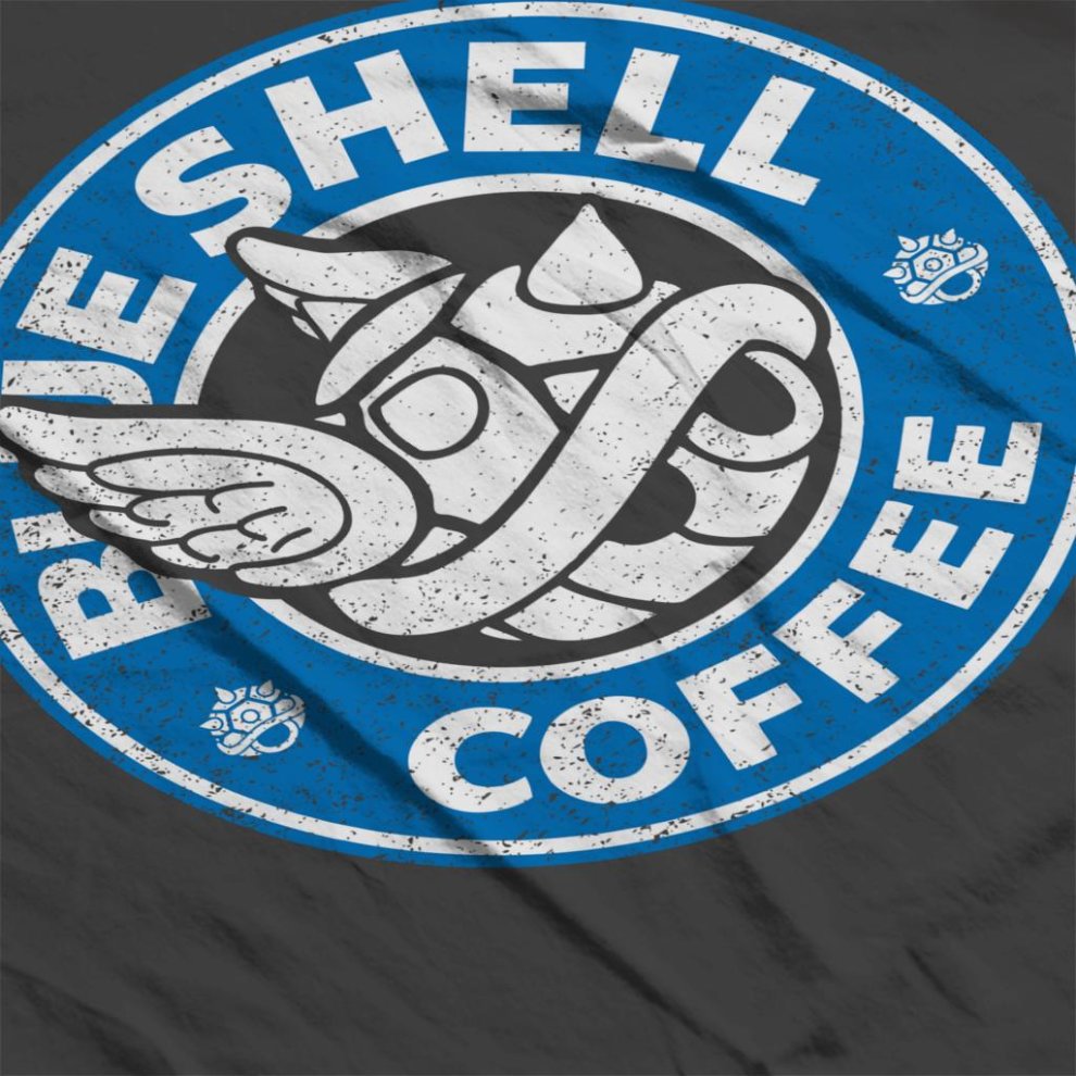 (X-Large (12-13 Yrs), Charcoal) Blue Shell Coffee Starbucks Logo Parody Kid's Sweatshirt thumbnail