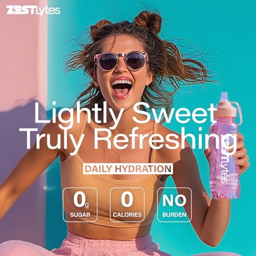 ZestLytes 40 Sticks Sugar Free & 0 Calorie Electrolyte Hydration Packets, Lightly Sweet Low Sodium Electrolyte Powder Drink Mix, Liquid Daily IV Flavo thumbnail