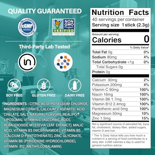 ZestLytes 40 Sticks Sugar Free & 0 Calorie Electrolyte Hydration Packets, Lightly Sweet Low Sodium Electrolyte Powder Drink Mix, Liquid Daily IV Flavo thumbnail