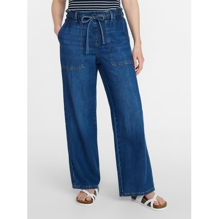 (Size S)Time and Tru Women S Pull on Wide Leg Jeans  30  Inseam  Sizes XS-XXXL