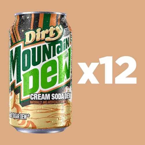 Mountain Dew Zero Sugar Soda Pop, Dirty Mountain Dew, Cream Soda Dew, 12 Fl Oz Cans, (12 Pack), Zero Calories, Zero Sugar thumbnail
