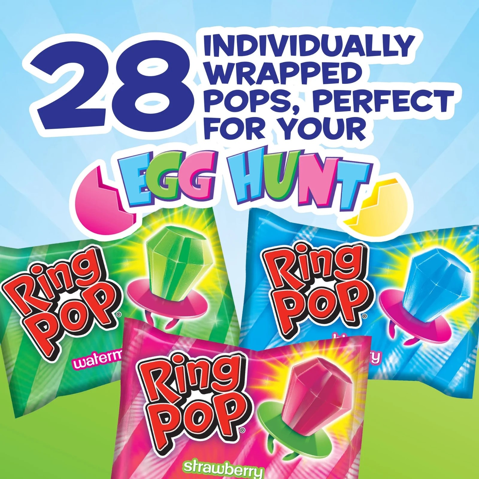 Ring Pop Easter Candy Lollipop Assorted Fruit Flavors, 28 Count Box thumbnail