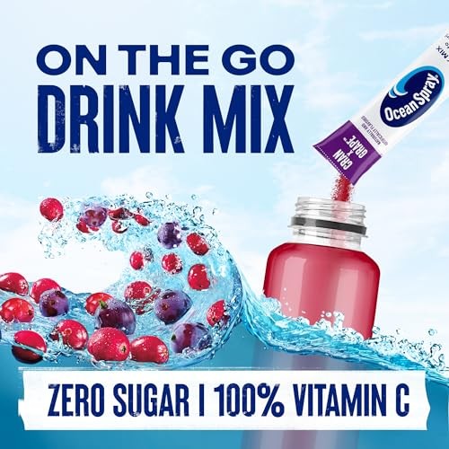 Ocean Spray® Cran-Grape™ Zero Sugar Powder Drink Mix Packets with Real Cranberry Juice Powder, 100% Vitamin C, No Synthetic Dyes, Juicy Mixes (40ct thumbnail