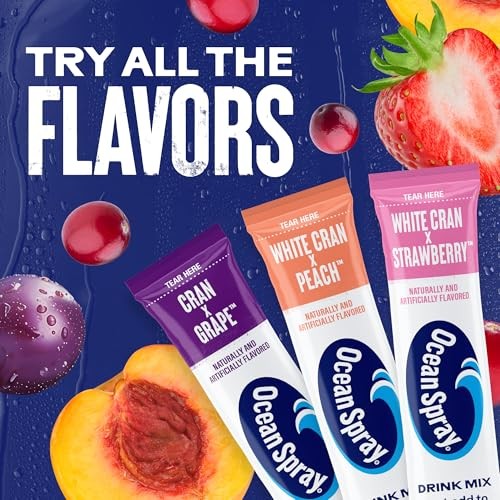 Ocean Spray® Cran-Grape™ Zero Sugar Powder Drink Mix Packets with Real Cranberry Juice Powder, 100% Vitamin C, No Synthetic Dyes, Juicy Mixes (40ct thumbnail