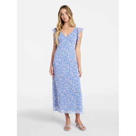 size S No Boundaries Flutter Sleeve MIDI Dress  Women