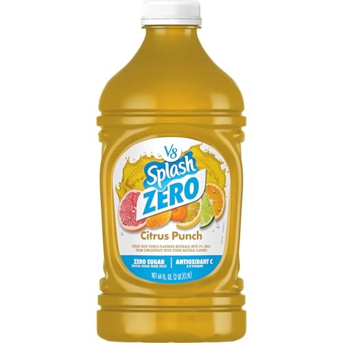 V8 Splash Citrus Punch Zero Sugar Juice Beverage, 64 Fl Oz Bottle