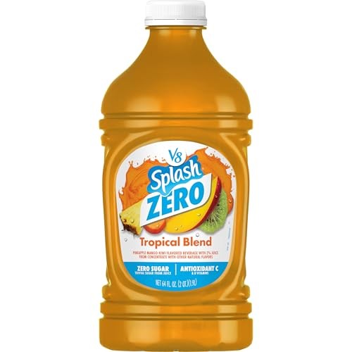 V8 Splash Zero Sugar Tropical Blend Flavored Beverage, 64 Fl Oz Bottle