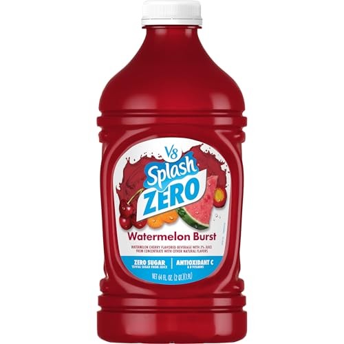 V8 Splash Zero Sugar Watermelon Burst Flavored Beverage, 64 Fl Oz Bottle