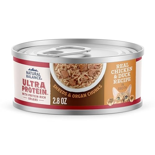 Natural Balance Ultra Protein Wet Cat Food, Chicken & Duck Recipe in Broth, 2.8 Oz (Case of 12)