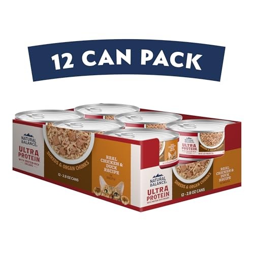 Natural Balance Ultra Protein Wet Cat Food, Chicken & Duck Recipe in Broth, 2.8 Oz (Case of 12) thumbnail