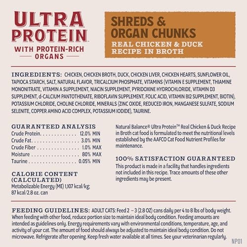 Natural Balance Ultra Protein Wet Cat Food, Chicken & Duck Recipe in Broth, 2.8 Oz (Case of 12) thumbnail