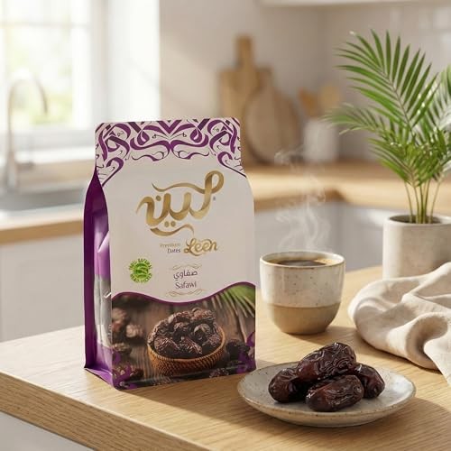 LEEN Safawi Dates Premium, 100% Natural & Hand-Picked Resealable Zipper Pouch | Soft, Naturally Sweet & Melt-in-Mouth | Authentic Dates from Al-Madina thumbnail