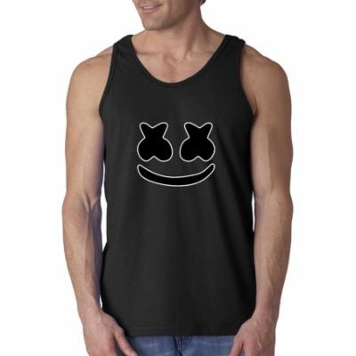Trendy USA 1136 - Men's Tank-Top Marshmello DJ Smiley Face 2XL Black