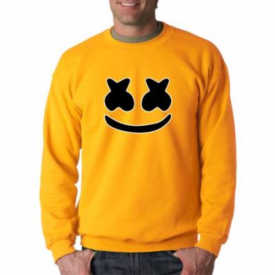 Trendy USA 1136 - Crewneck Marshmello DJ Smiley Face Sweatshirt Medium Gold