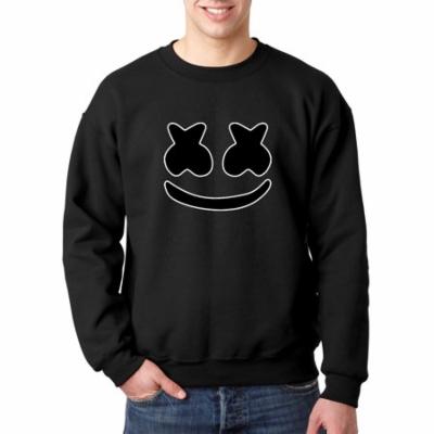 Trendy USA 1136 - Crewneck Marshmello DJ Smiley Face Sweatshirt Small Black