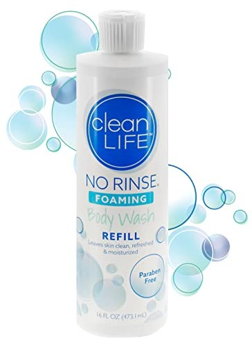 No-Rinse Foaming Body Wash, 16 Fl Oz Refill Waterless, Rinse Free Foam Cleanser Leaves Skin Clean and Moisturized - Effective Perineal Wash Providing 