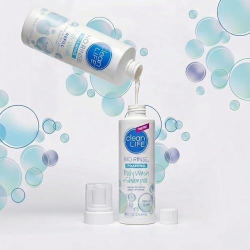 No-Rinse Foaming Body Wash, 16 Fl Oz Refill Waterless, Rinse Free Foam Cleanser Leaves Skin Clean and Moisturized - Effective Perineal Wash Providing  thumbnail