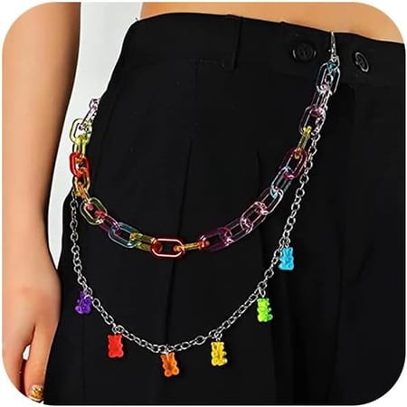 SONGAUN Colorful Pants Chain Gummy Bear Jean Chains Cute Layered Wallet Chain for Women