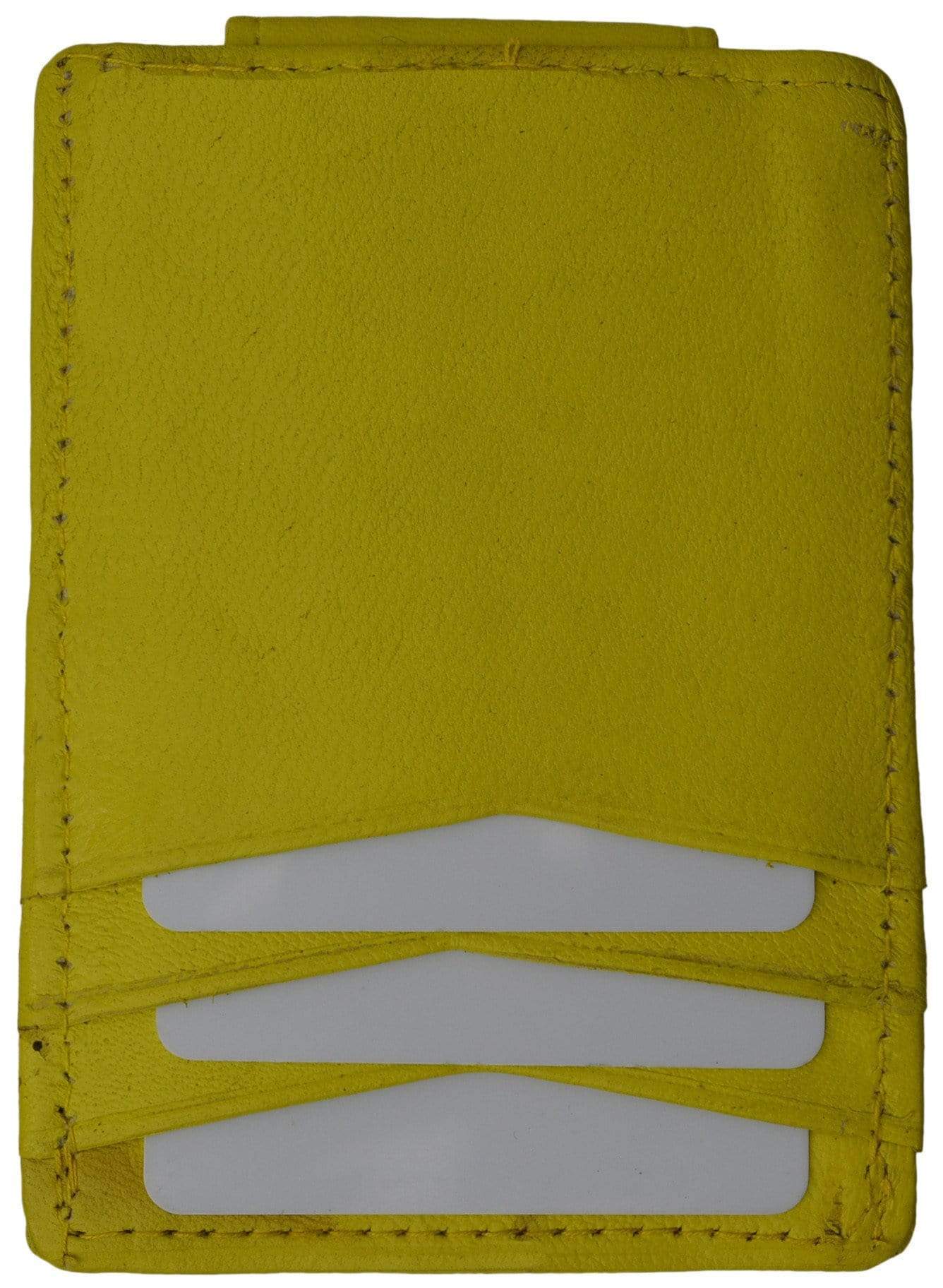Mens Genuine Leather Money Clip Credit Card Holder Wallet Multiple Colors 1010R (C)