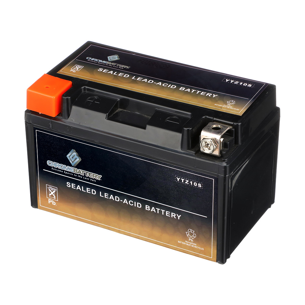 Chrome Battery YTZ10S-BS (YTZ10S 12 Volt 8.6 Ah  190 CCA) Motorcycle Battery for Ktm Smc  Sxc 625 Cc Year (03-09)