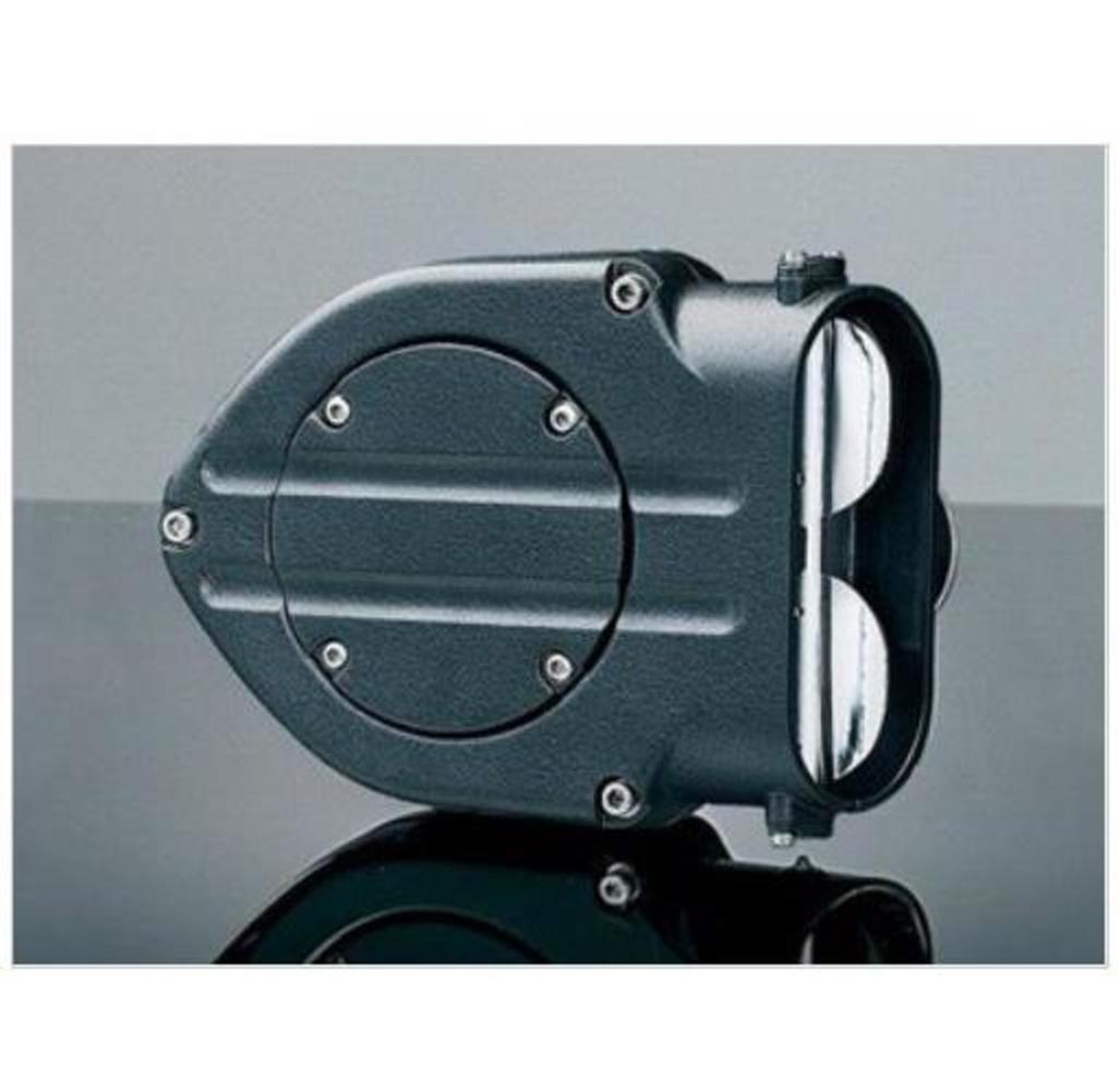 Kuryakyn 9980 Blood Groove Hypercharger - Wrinkle Black Body/Blood Groove Trap Door and Chrome Butterflies