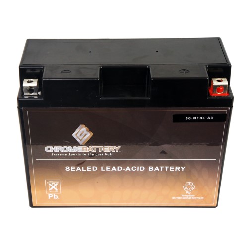 Chrome Battery Y50-N18L-A3 (50-N18L-A3 12 Volt 20 Ah  260 CCA) Snowmobile Battery for Arctic Cat 4 Stroke Trail Touring 02- 03